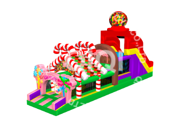 Candy inflatable castle obstacle course